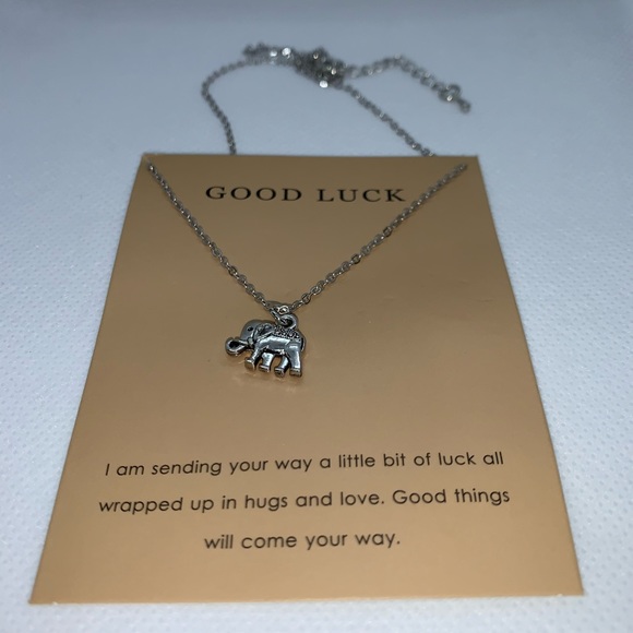 Elephant Good Luck Horseshoe Pendants Necklaces - Picture 2 of 3